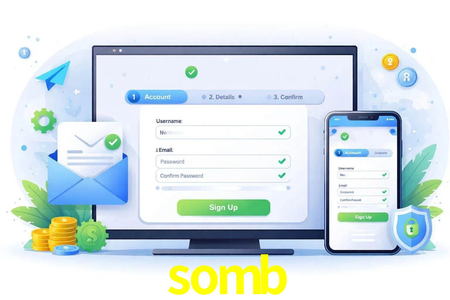 Registro de nuevo usuario y configuración de cuenta somb
